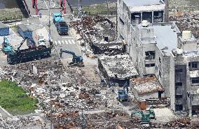 Demolition work at gutted Wajima market site
