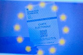 Illustration Of A French Voter Registration Card, Days Before The European Elections