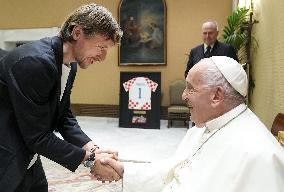 Pope Francis Receives Croatian National Football Team - Vatican