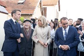 French President Attends Ceremony At ceremony Caen prison