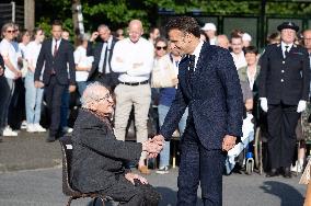 French President Attends Ceremony At ceremony Caen prison