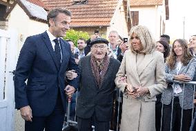 French President Attends Ceremony At ceremony Caen prison