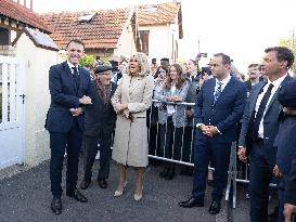 French President Attends Ceremony At ceremony Caen prison