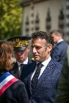 French President Attends Ceremony for Civilian Victims - Saint Lo