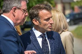 French President Attends Ceremony for Civilian Victims - Saint Lo