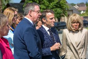 French President Attends Ceremony for Civilian Victims - Saint Lo