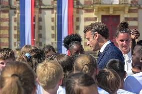 French President Attends Ceremony for Civilian Victims - Saint Lo