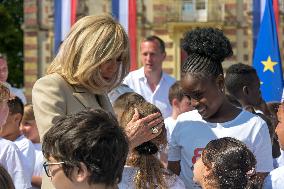 French President Attends Ceremony for Civilian Victims - Saint Lo