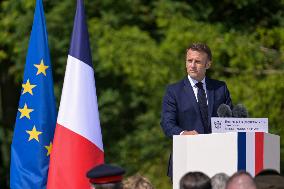 French President Attends Ceremony for Civilian Victims - Saint Lo