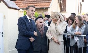 French President Attends Ceremony At ceremony Caen prison