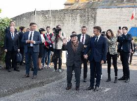 French President Attends Ceremony At ceremony Caen prison