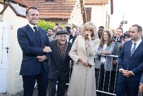 French President Attends Ceremony At ceremony Caen prison