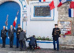 French President Attends Ceremony At ceremony Caen prison