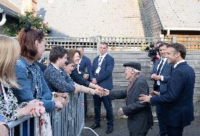 French President Attends Ceremony At ceremony Caen prison