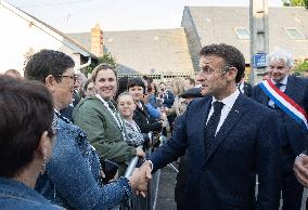 French President Attends Ceremony At ceremony Caen prison