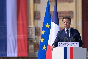 French President Attends Ceremony for Civilian Victims - Saint Lo