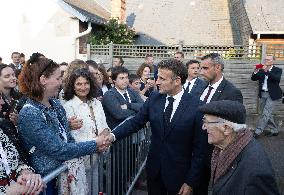 French President Attends Ceremony At ceremony Caen prison