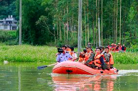 Flood Waters Surround Shilong Village in Hechi