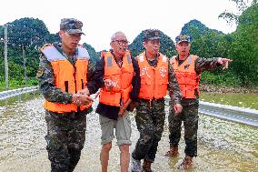 Flood Waters Surround Shilong Village in Hechi