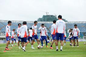 (SP)MYANMAR-YANGON-FIFA WORLD CUP QUALIFIERS-JAPANESE FOOTBALL TEAM-OFFICIAL TRAINING