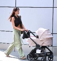 Georgia Fowler Strolling With Her Baby - NYC