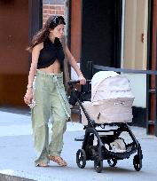 Georgia Fowler Strolling With Her Baby - NYC