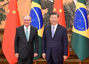 CHINA-BEIJING-XI JINPING-BRAZILIAN VICE PRESIDENT-MEETING (CN)