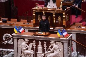 Volodymyr Zelensky at French Parliament - Paris