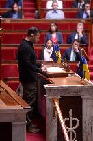 Volodymyr Zelensky at French Parliament - Paris