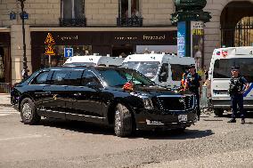 Convoy Of US President Jo Biden - Paris