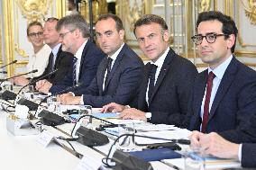 Meeting between Emmanuel Macron and Volodymyr Zelensky at Elysee - Paris