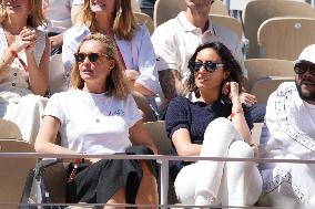 Celebrities In Stands During The 2024 French Open - Village Day Thirteen NB
