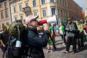 Environmental Protest Against Climate Change In Helsinki, Finland
