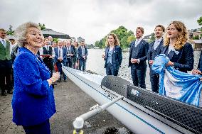 Princess Beatrix Christens A New Competition Boat  - Leiden