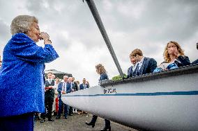 Princess Beatrix Christens A New Competition Boat  - Leiden