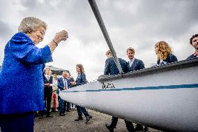 Princess Beatrix Christens A New Competition Boat  - Leiden