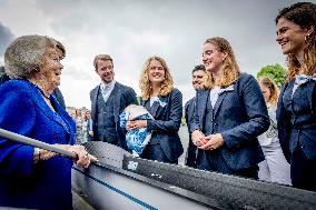 Princess Beatrix Christens A New Competition Boat  - Leiden