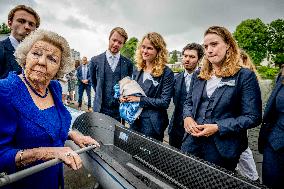 Princess Beatrix Christens A New Competition Boat  - Leiden