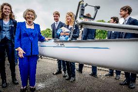 Princess Beatrix Christens A New Competition Boat  - Leiden