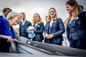 Princess Beatrix Christens A New Competition Boat  - Leiden