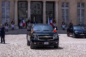 President Macron Welcomes President Biden At Elysee Palace - Paris