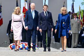 Presidents Macron And Biden At Arc de Triomphe Ceremony
