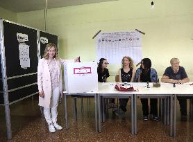 ITALY-ROME-EUROPEAN PARLIAMENT ELECTIONS-PM-VOTE
