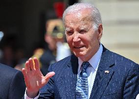 President Macron Welcomes President Biden At Elysee Palace - Paris