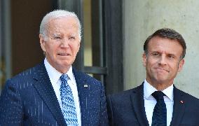 President Macron Welcomes President Biden At Elysee Palace - Paris