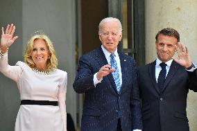 President Macron Welcomes President Biden At Elysee Palace - Paris