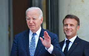 President Macron Welcomes President Biden At Elysee Palace - Paris