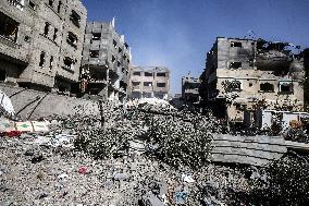 Aftermath of Israeli Airstrike in Gaza, Palestine
