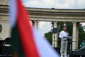 Protestors Gather In Budapest For The Call Of Peter Magyar, Leader Of The TISZA Party