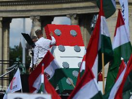 Protestors Gather In Budapest For The Call Of Peter Magyar, Leader Of The TISZA Party